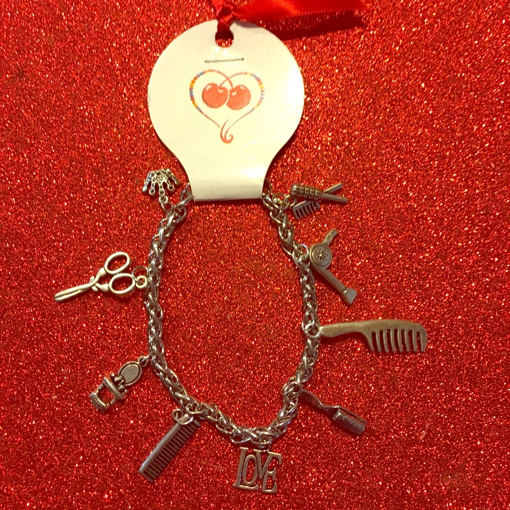 Hairdresser Themed Charm Bracelet